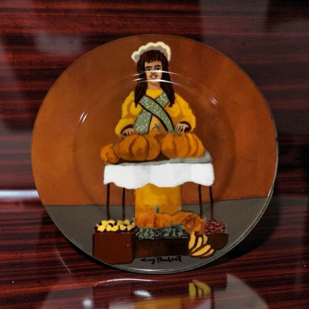La Citrouille Dame Guy Buffet (G B C) Plate Salad Dessert Women Pumpkins 8"